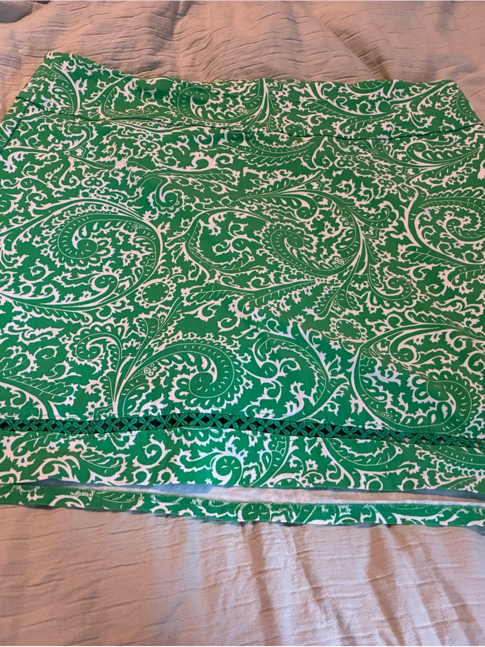 crown & ivy Green Paisley Mini Skirt Size 12